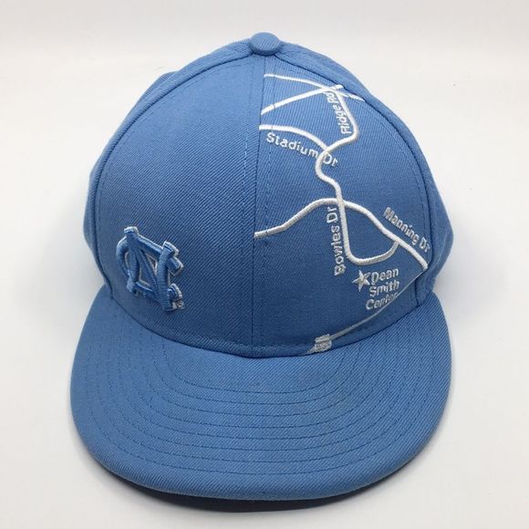 UNC North Carolina Tarheels New Era Fitted Hat Baseball Cap 7 3/8. Map detail. - Picture 16 of 16